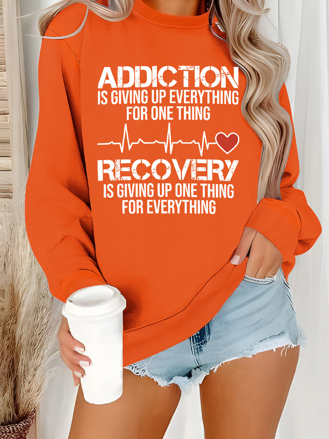 Sweatshirt pour femmes avec impression inspirante et coupe décontractée Chic & Stil