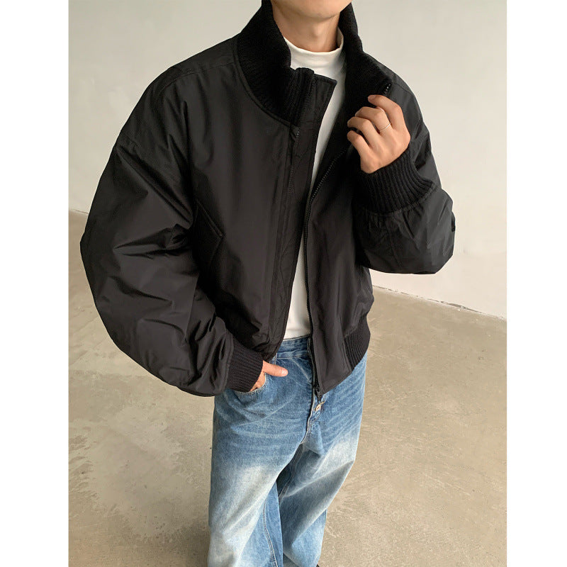 Men's Casual Bomber Jacket with High Collar and Practical Pockets Lune London