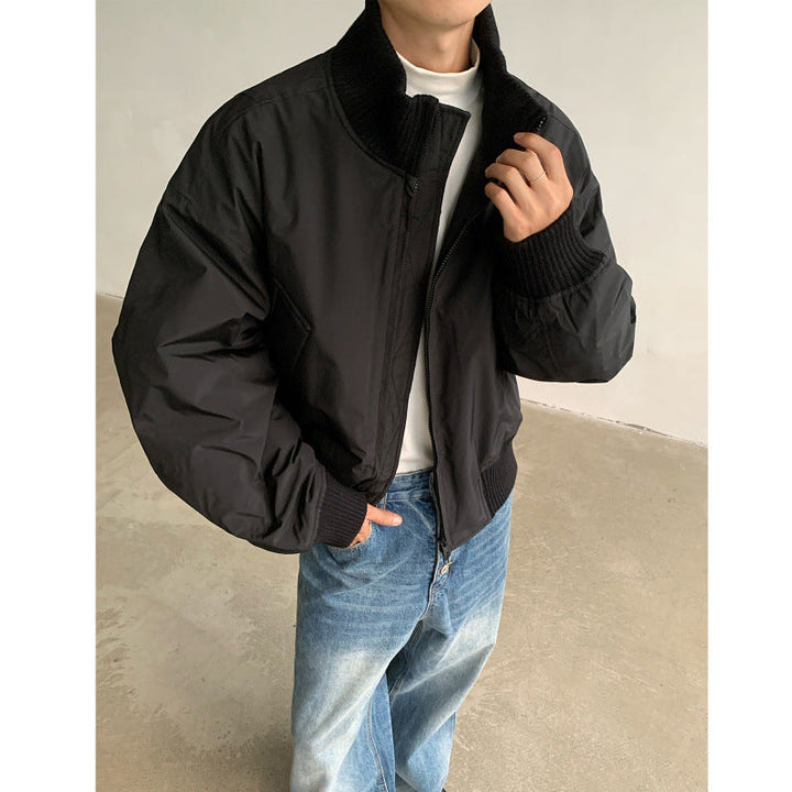 Men's Casual Bomber Jacket with High Collar and Practical Pockets Lune London
