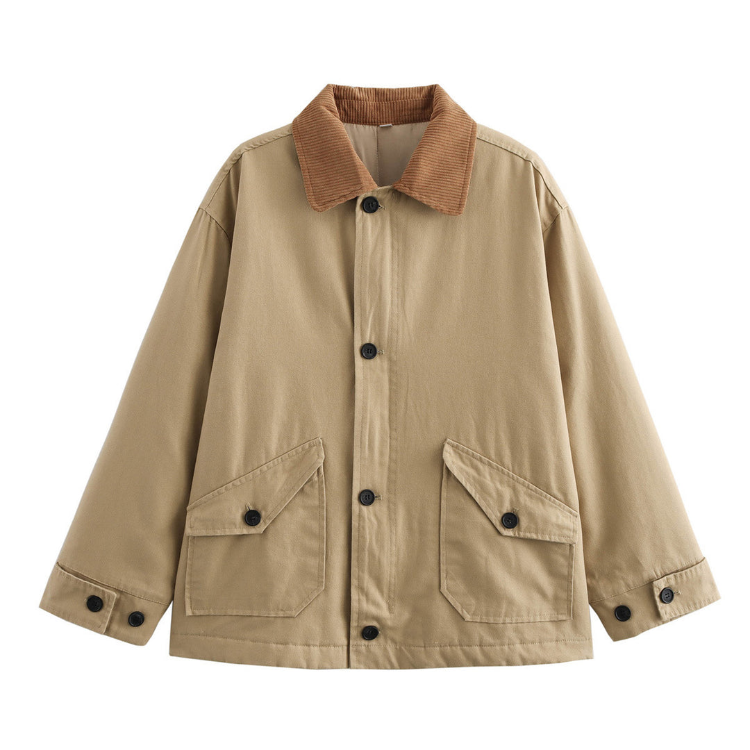 Casual transitional jacket for women with corduroy collar and practical pockets Lune London