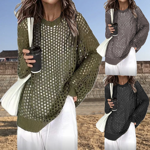 Lightweight knit sweater for women with a trendy mesh structure Lune London