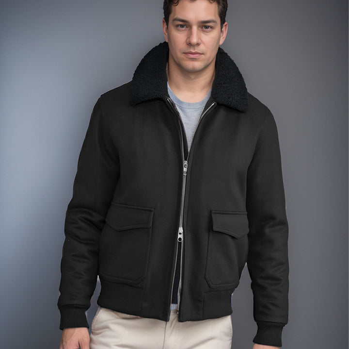 Warm fleece jacket for men with high collar and practical pockets Lune London