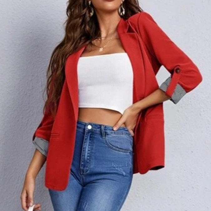 Elegant and versatile blazer jacket for women with rolled-up sleeves Lune London