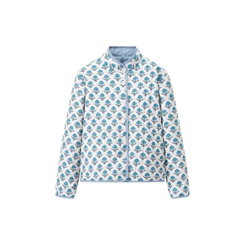 Quilted ladies jacket with floral pattern and comfortable fit Lune London