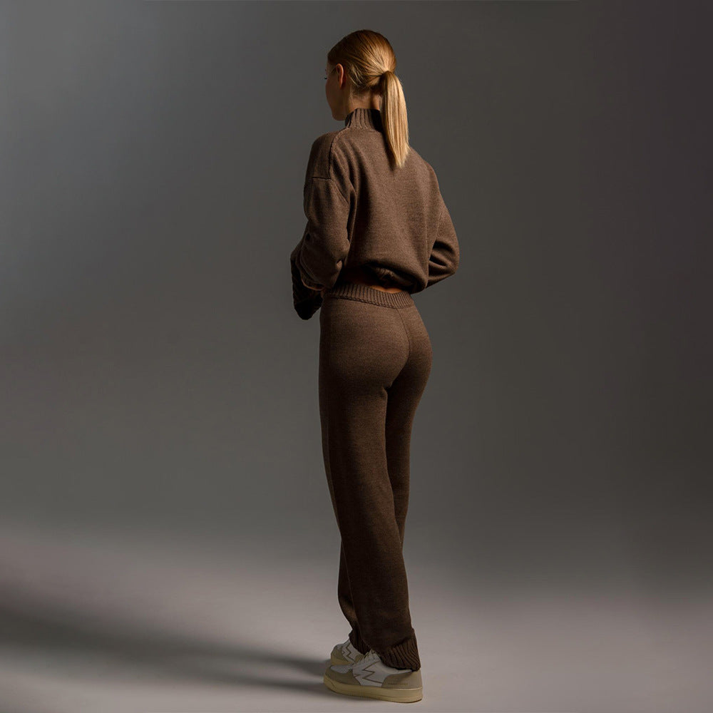 Combinaison tricotée confortable pour femmes avec col haut et coupe ample Chic & Stil