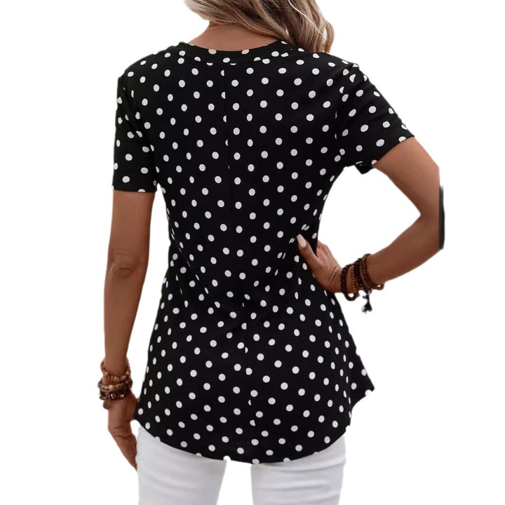 Ladies Polka Dot Zip-Up Top Lune London