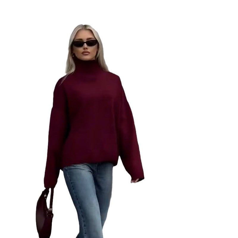 Women Oversized High Neck Cotton Sweater High Quality Lune London