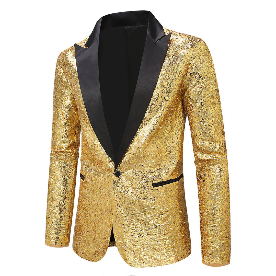 Elegant sequin blazer for men with classic lapels Lune London