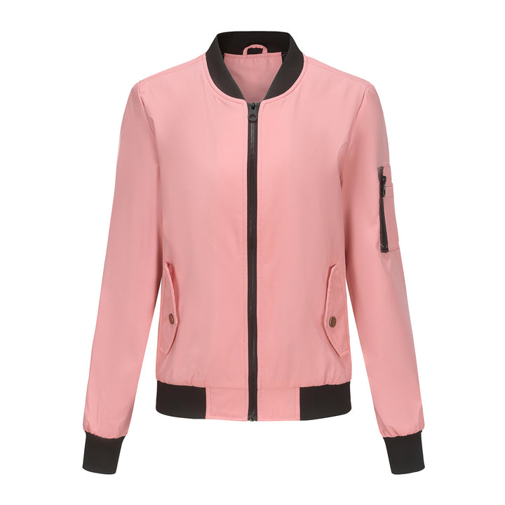 Modest bomber jacket for women with practical zip pockets and a sporty collar Lune London