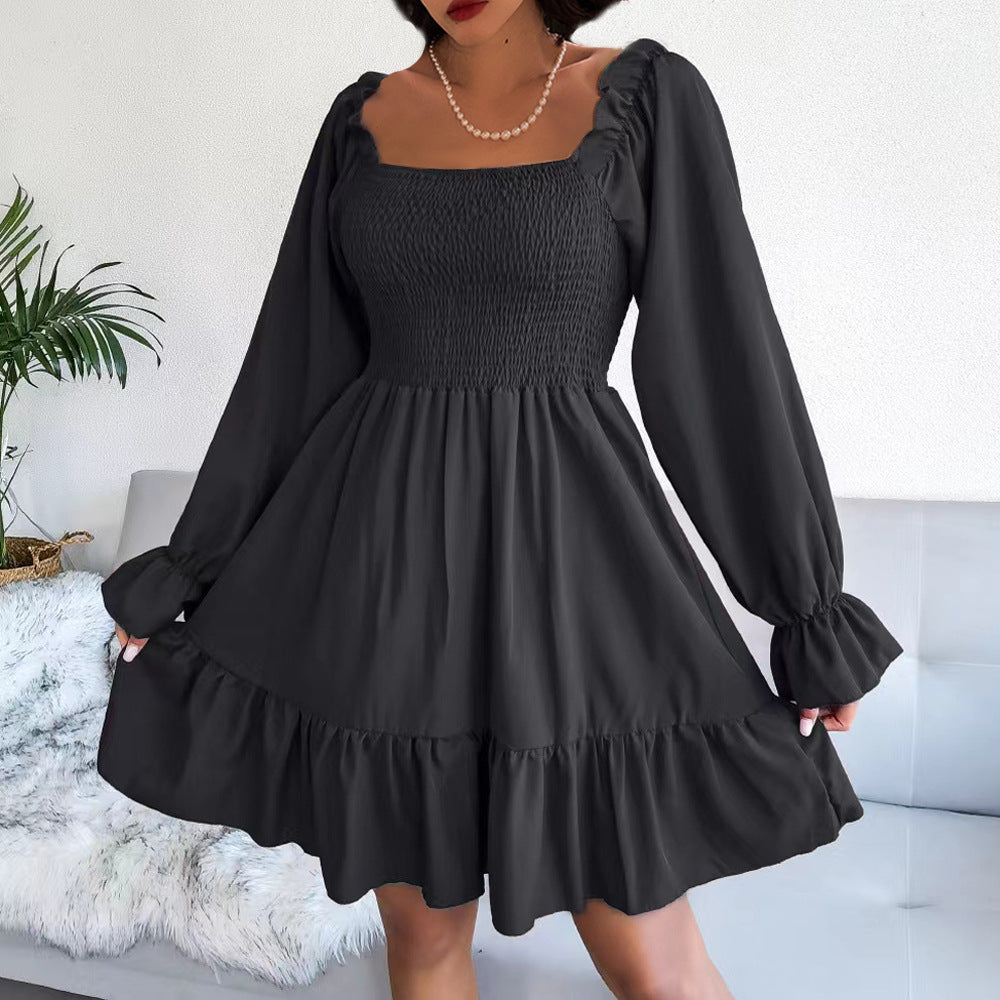 Light short dress for women with ruffles and puff sleeves Lune London