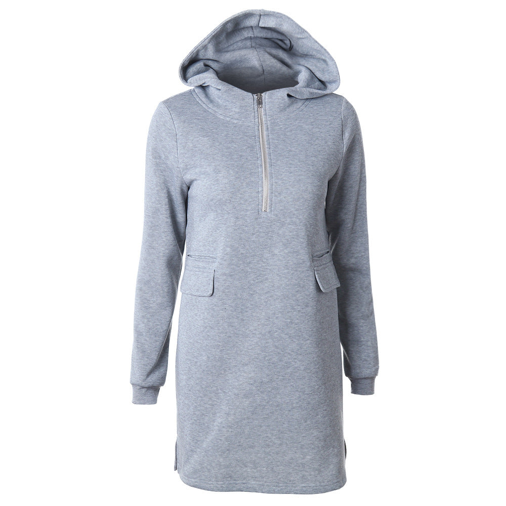 Lune London women's hooded zip sweat dress