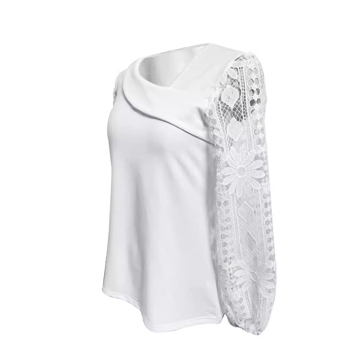Blouse de créateur pour femmes avec inserts en dentelle et coupe élégante Chic & Stil