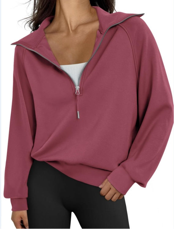 Casual pullover for women with high collar and zip Lune London
