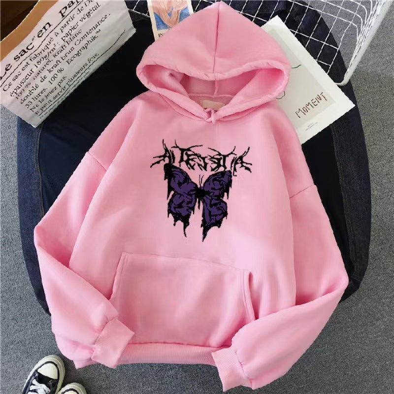 Women’s Hoodie with Artistic Butterfly Design Chic & Stil