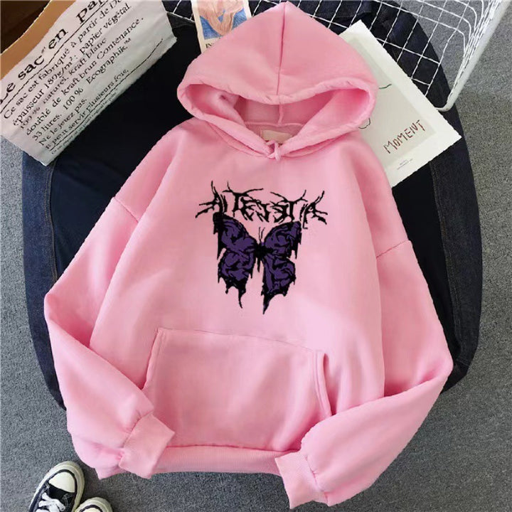 Women’s Hoodie with Artistic Butterfly Design Chic & Stil