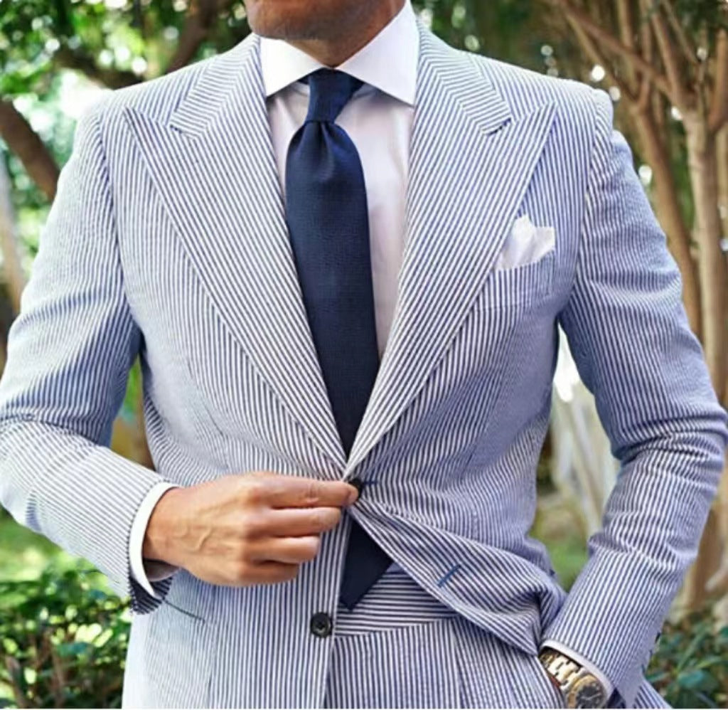 Lune London striped elegant suit jacket for men