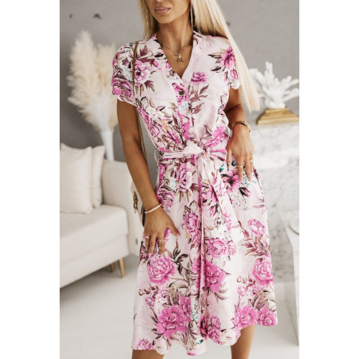 Ladies Elegant Floral Wrap Dress Lune London