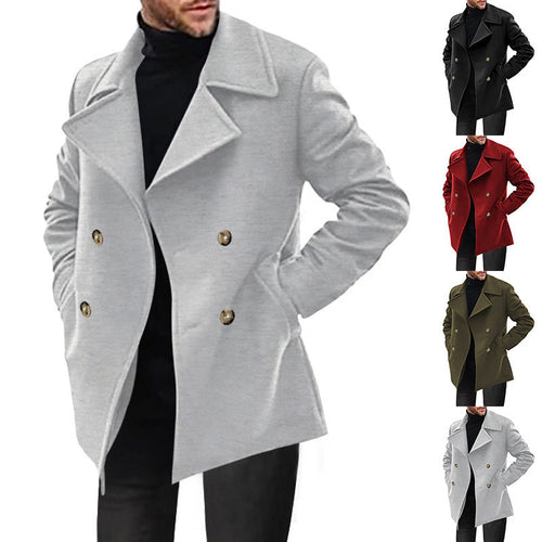 Lune London | Men's Classic Peacoat with Fashionable Lapels and Elegant Button Details