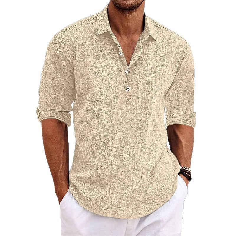 Light linen shirt for men with three-quarter sleeves Chic und Stil