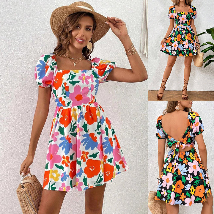 Ladies Puff Sleeve Mini Dress Lune London