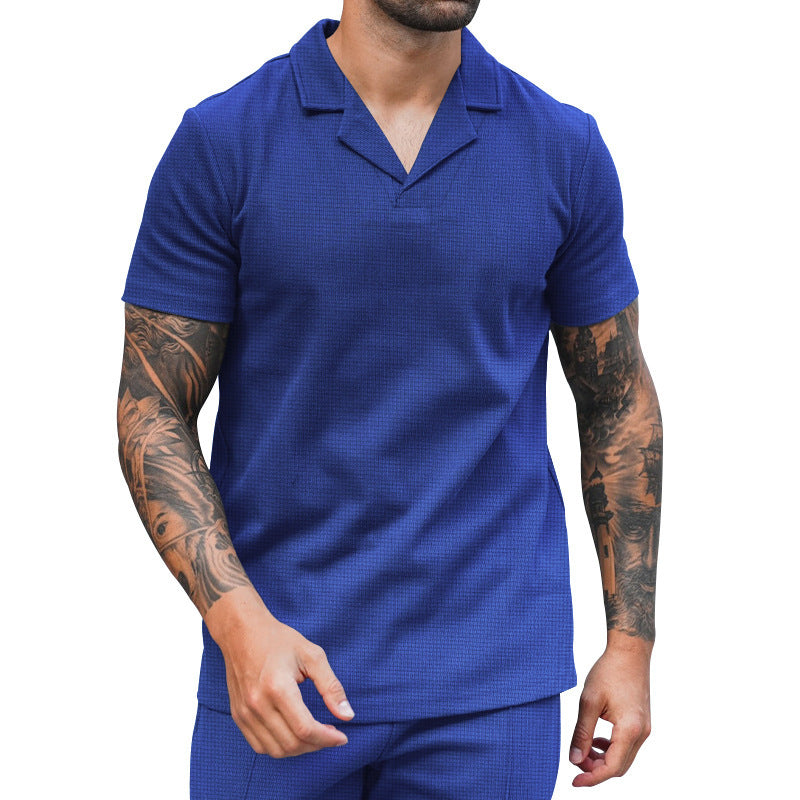 Men's short-sleeve elegant shirt with textured design Lune London