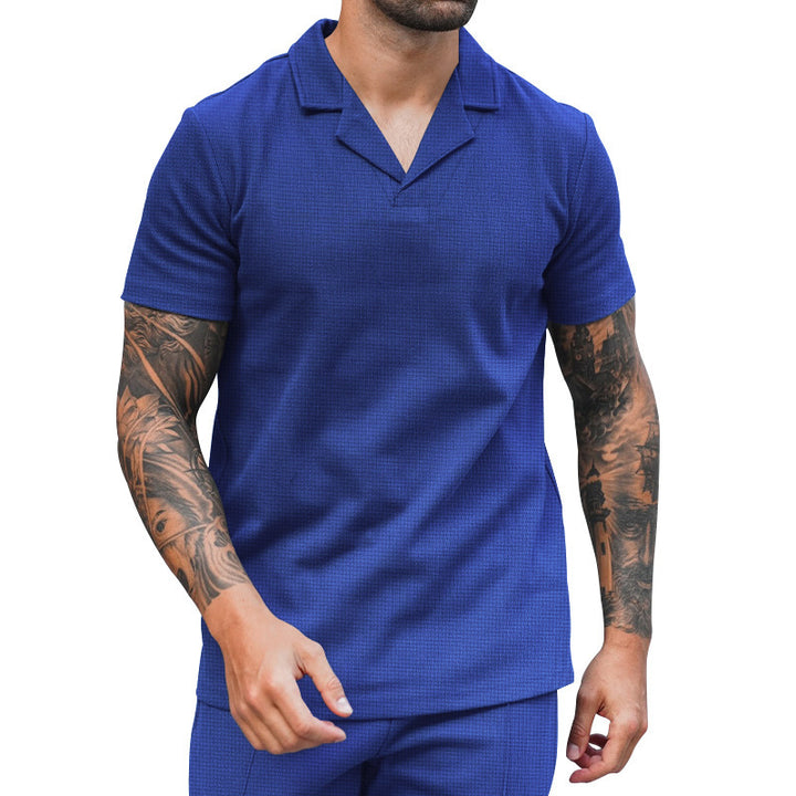 Men's short-sleeve elegant shirt with textured design Lune London