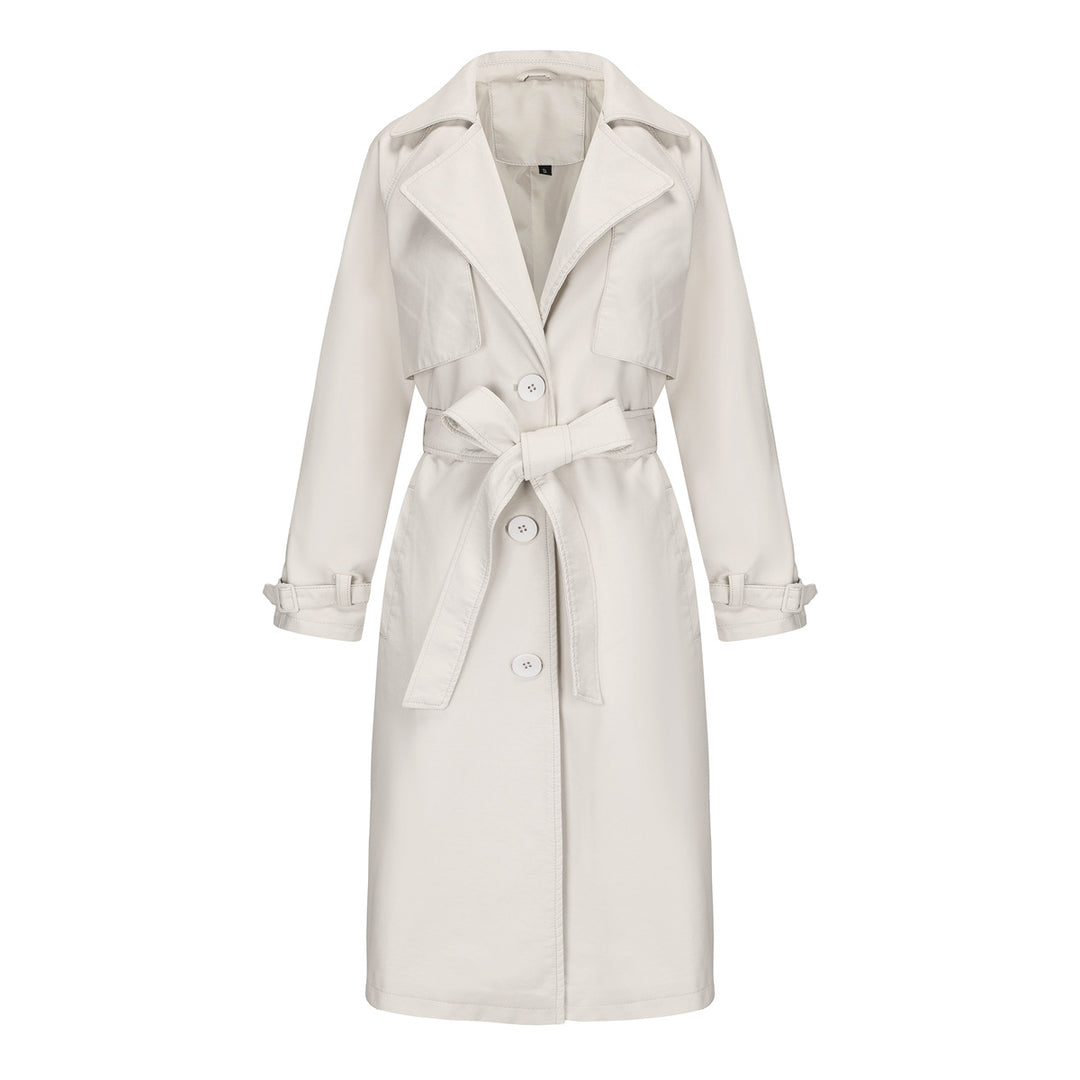 Fashion trench coat for women in high-quality faux leather Lune London
