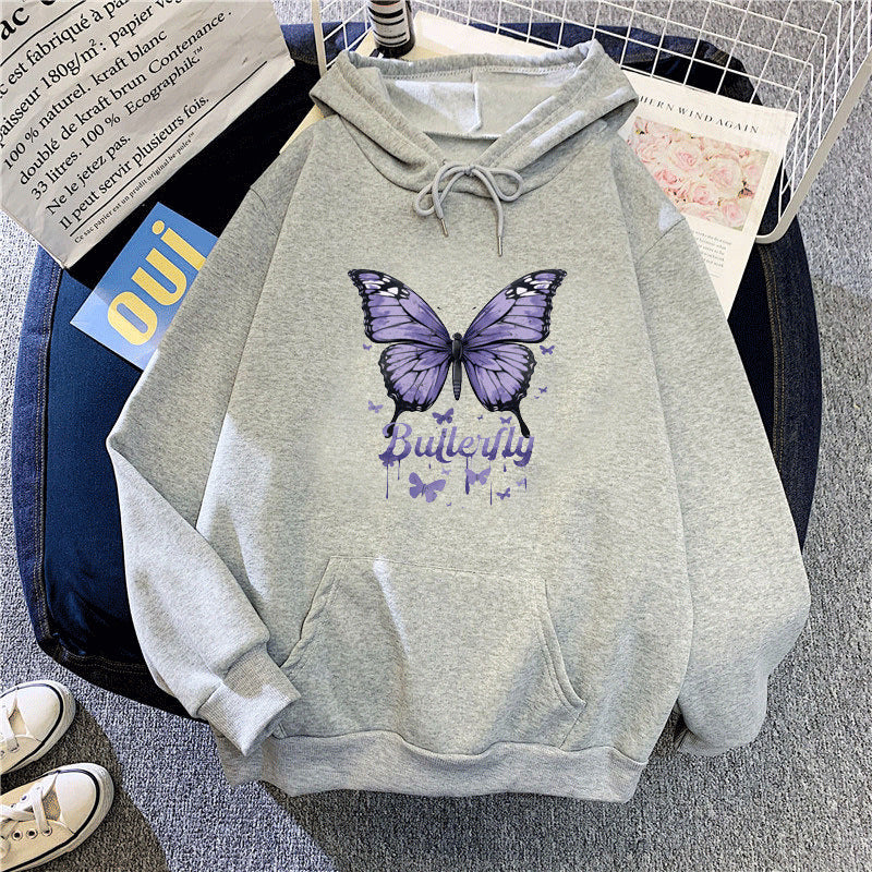 Women's hoodie with colorful butterfly motif Chic & Stil