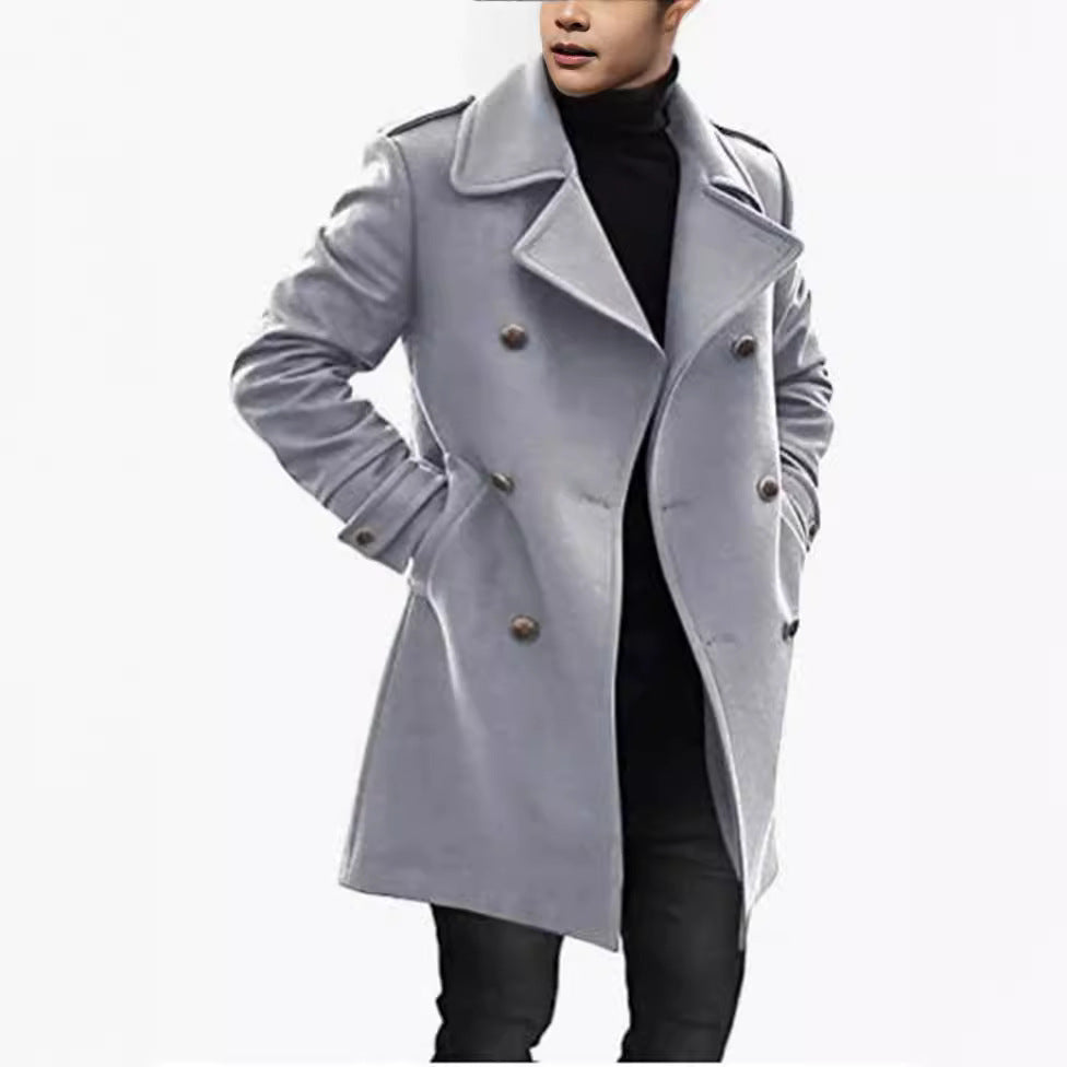 Elegant wool coat for men, double-breasted Lune London