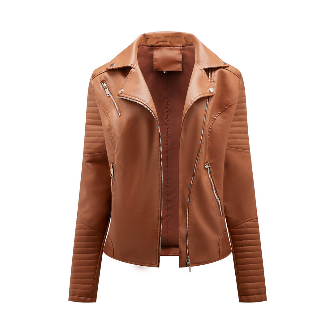 Women's biker jacket with trendy quilted details and an asymmetrical zipper Lune London