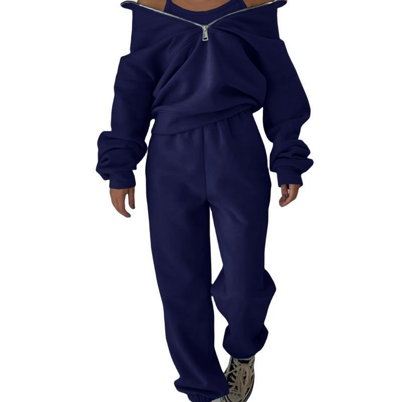 Women's sweatshirt with high collar and zipper Lune London
