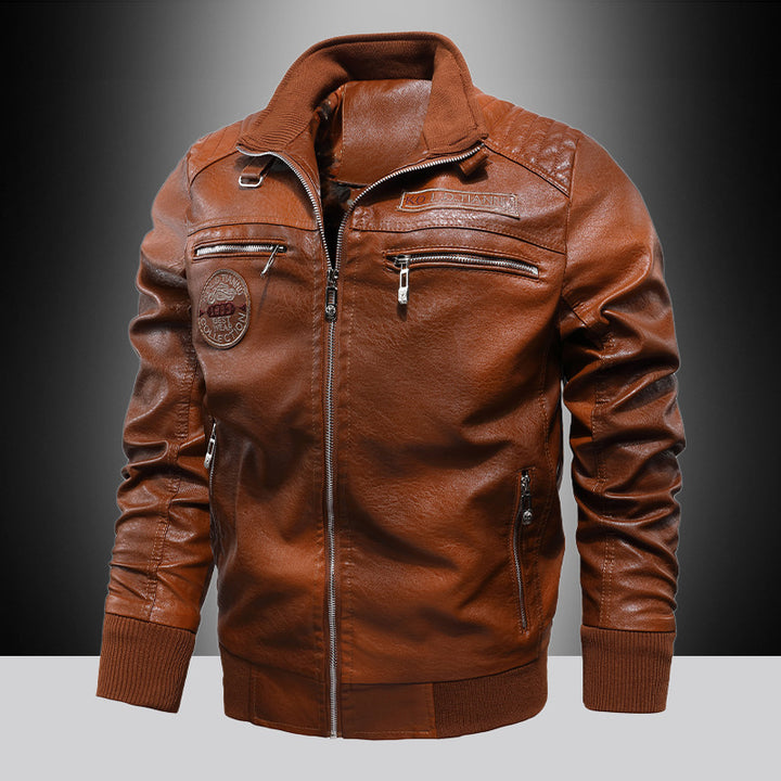 Men's faux leather jacket with stylish zipper Lune London