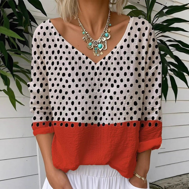 Top for women with polka dot print and chic and stylish color