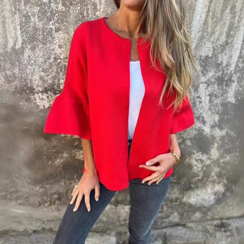 Fashionable women's jacket with wide sleeves and slightly textured fabric Lune London