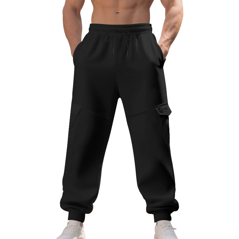 Men's cargo jogger pants with functional pockets and elastic waistband Lune London
