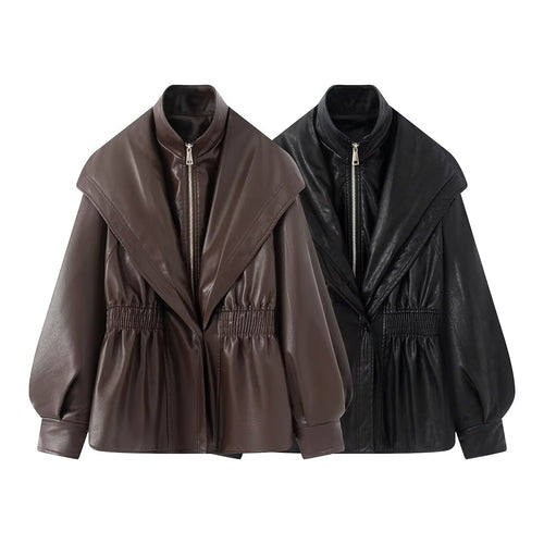 Elegant biker jacket for women with a relaxed fit and voluminous sleeves Lune London