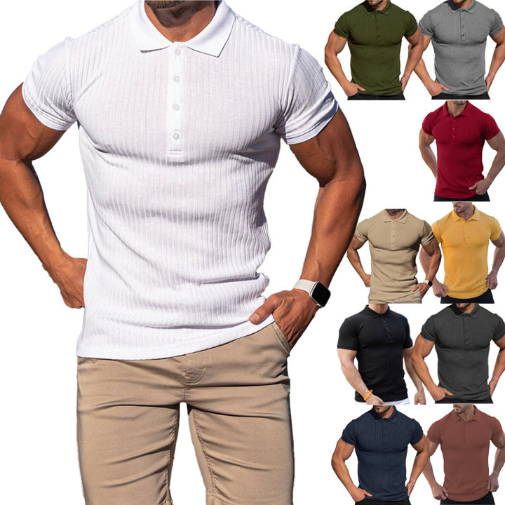 Men's short sleeve polo shirt in breathable structured fabric with stylish collar Lune London