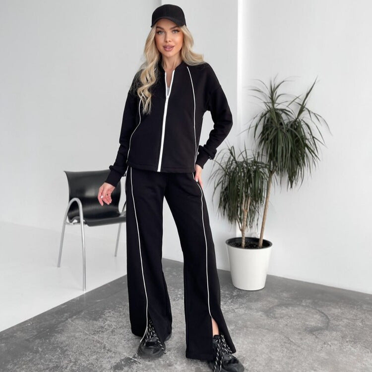 Ladies Sport Set with Full Zipper and Contrasting Seams Lune London