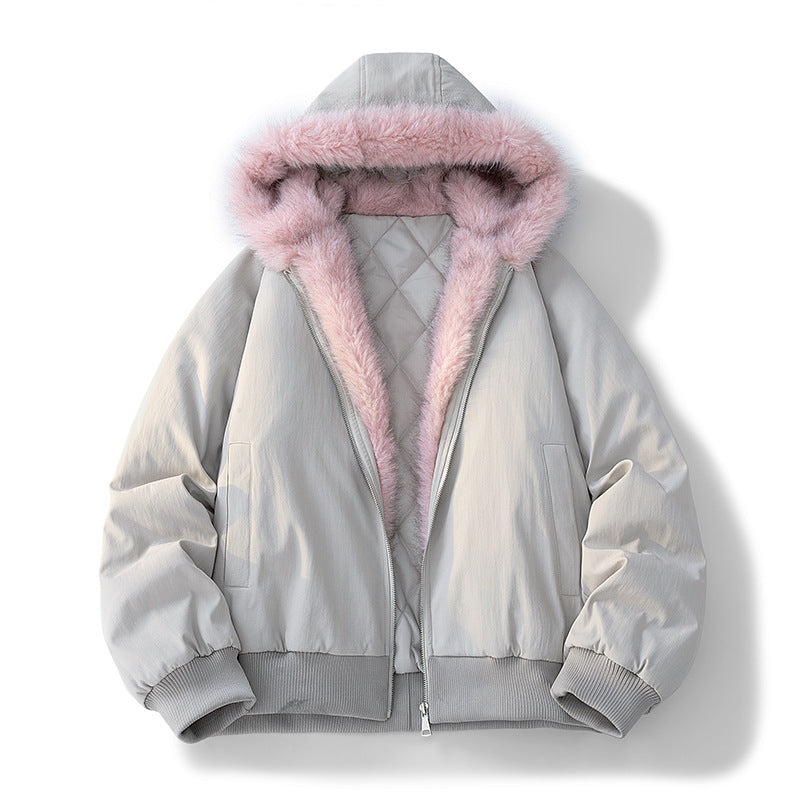 Ladies Soft down jacket with faux fur collar Lune London