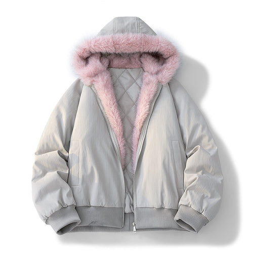 Ladies Soft down jacket with faux fur collar Lune London