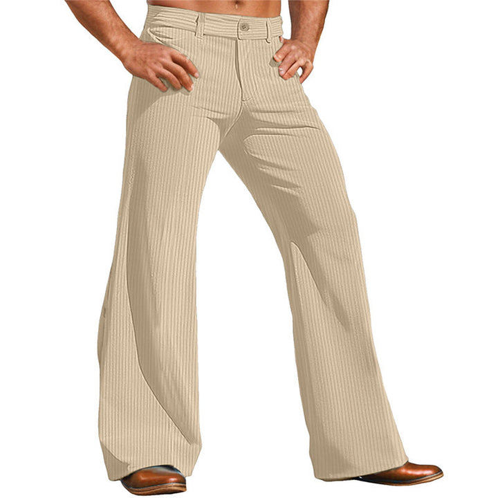 Men's Elegant Flared Pants In Vintage Style with Striped Pattern Lune London