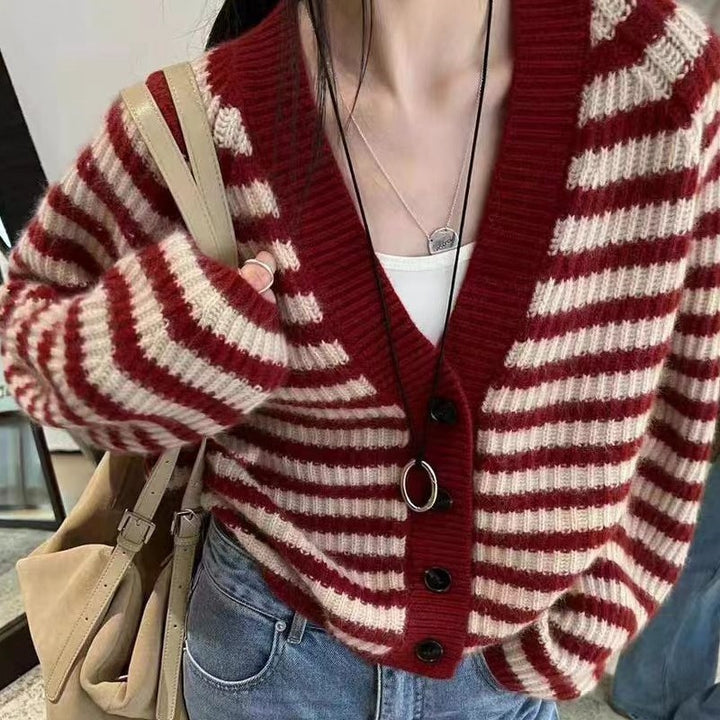 Women striped knit cardigan Lune London