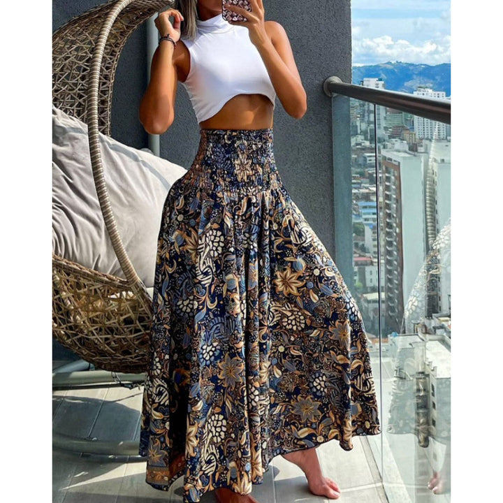 Lune London High Waist Bohemian Maxi Skirt for Women