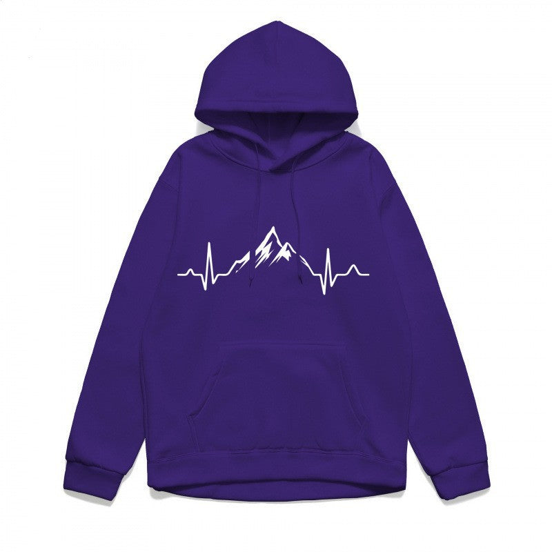 Women's hoodie with stylish mountain motif and high-quality cotton Chic & Stil