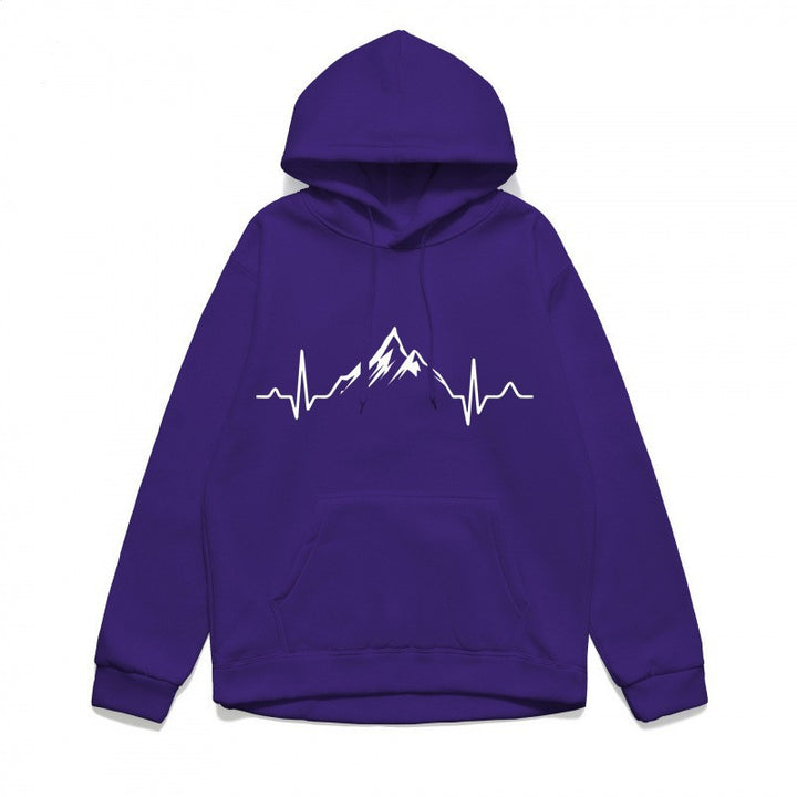 Women's hoodie with stylish mountain motif and high-quality cotton Chic & Stil