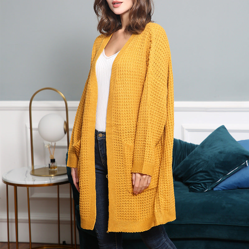 Casual knit cardigan for women with pockets and open cut Lune London