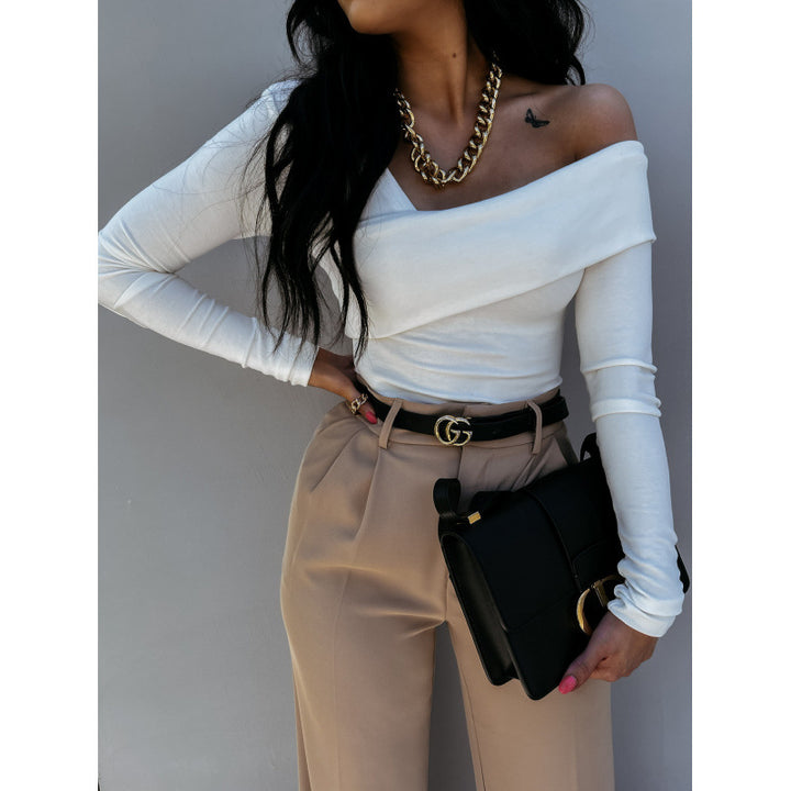 Asymmetrical one-shoulder t-shirt for women Lune London