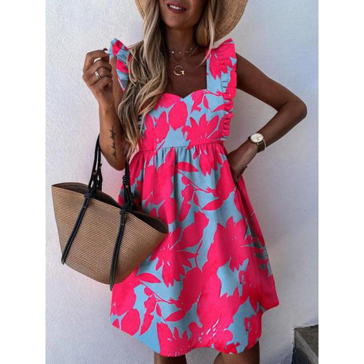 Robe d'été pour femme avec des détails en volants et un motif floral Chic & Stil