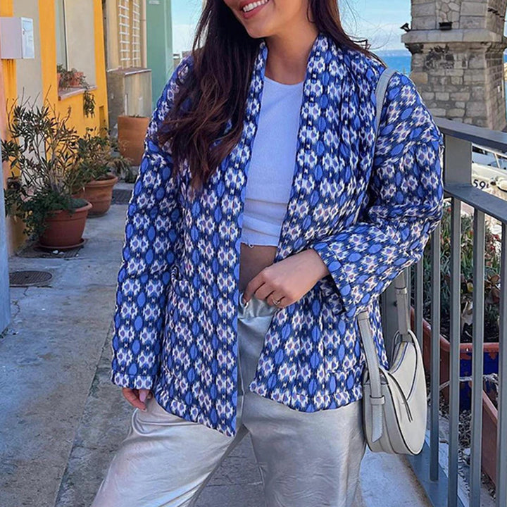 Veste matelassée pour femmes avec motif graphique unique Chic & Stil