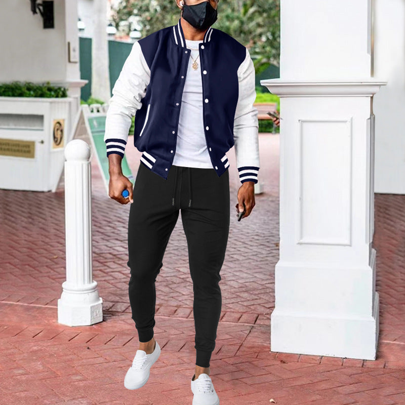 Men's university sport jacket with modern contrast elements Lune London